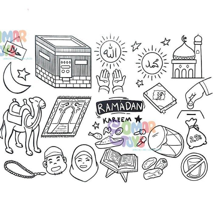 ⁦لوحة تلوين اسلامي 4 شيت⁩ - الصورة ⁦2⁩